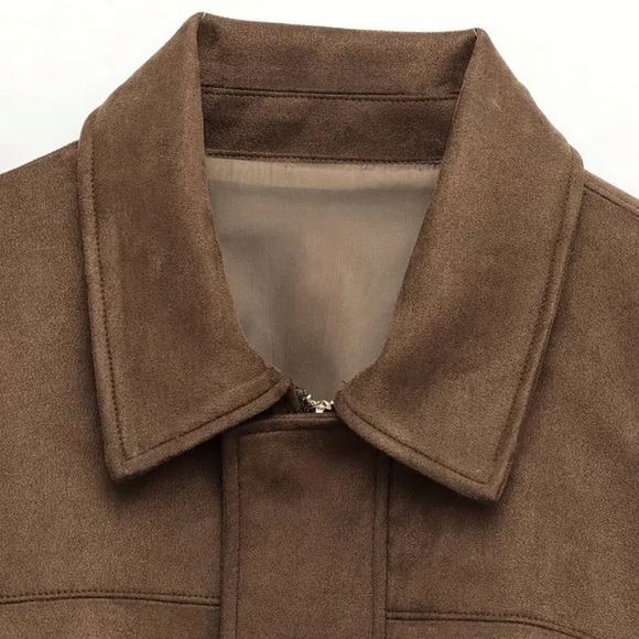 TEMU WOMENS VINTAGE BOMBER JACKET, SIZE SMALL, BROWN - Picture 4 of 14